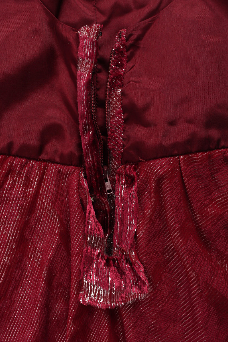 Vintage Bruce Oldfield Metallic Velvet Burnout Dress back zipper @ Recess LA