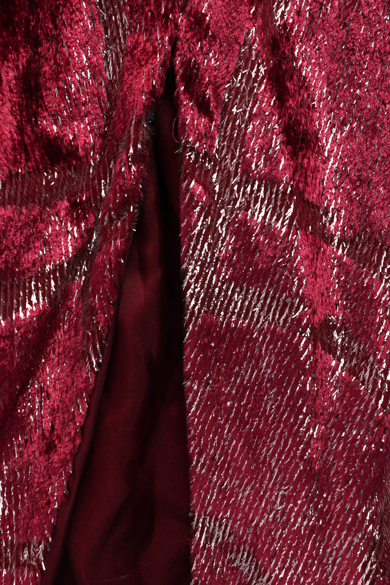 Vintage Bruce Oldfield Metallic Velvet Burnout Dress back vent/print @ Recess LA