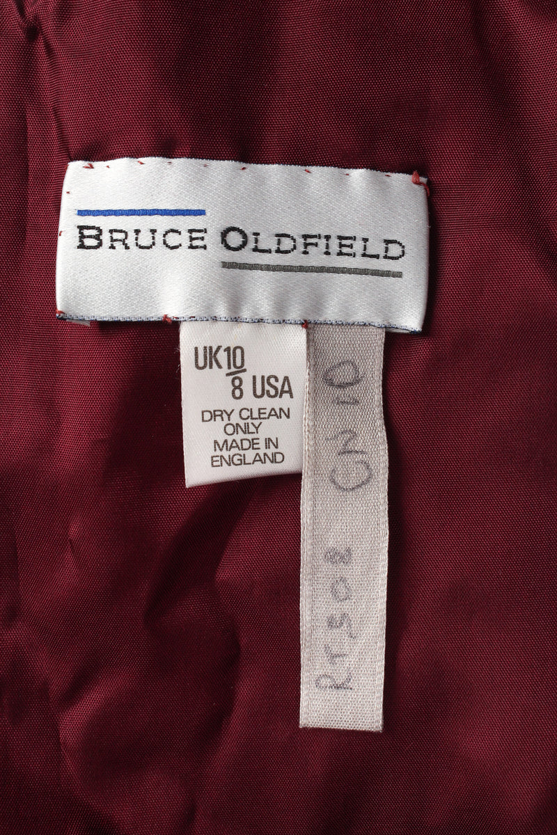 Vintage Bruce Oldfield Metallic Velvet Burnout Dress tag @ Recess LA