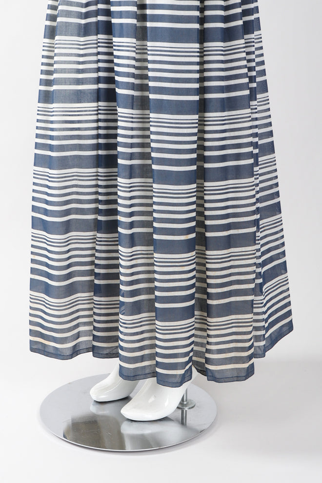 Recess Los Angeles Vintage Geoffrey Beene Sheer Striped Balloon Sleeve Dress