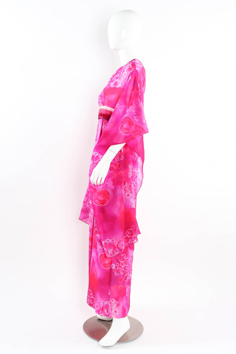 Tie-Dye Floral Kimono Dress
