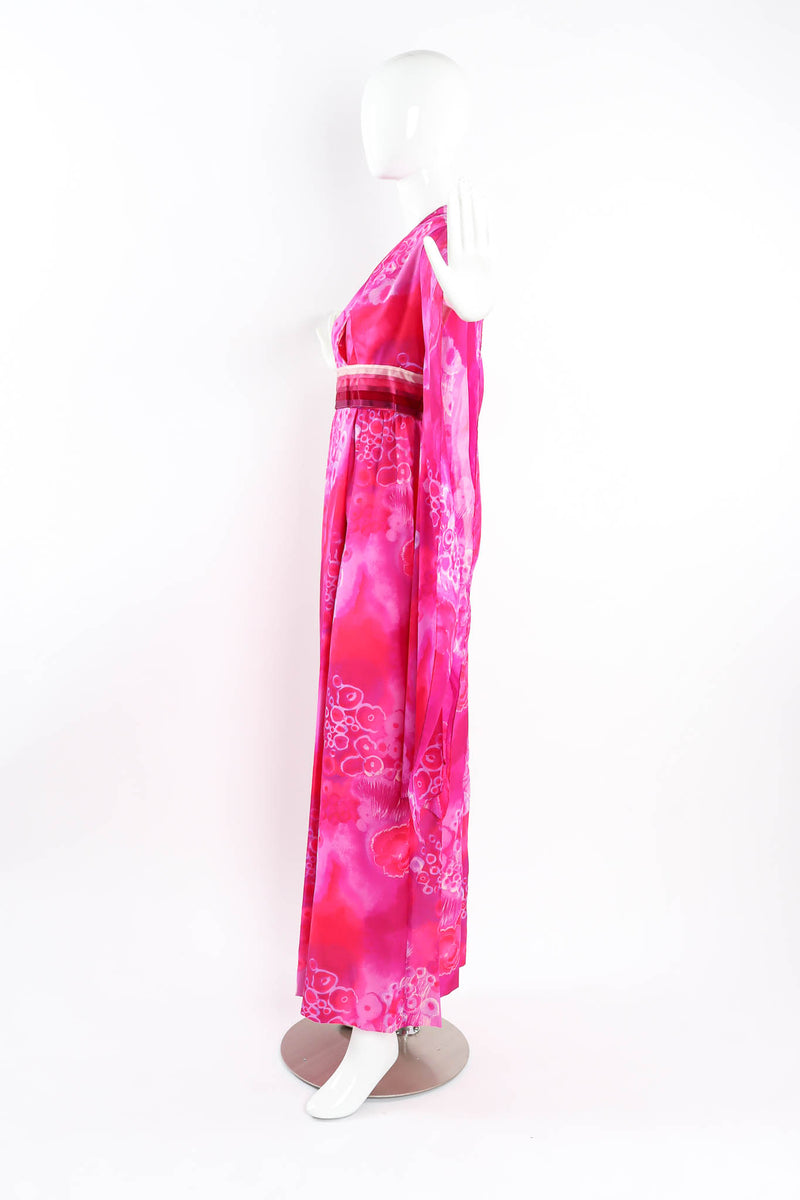 Vintage Bullocks Wilshire Tie-Dye Floral Kimono Dress mannequin side hand out @ Recess Los Angeles