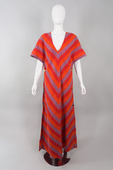 Bullocks Vintage Chevron Striped Knit Snap Caftan