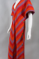 Bullocks Vintage Chevron Striped Knit Snap Caftan