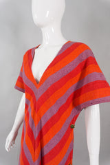 Bullocks Vintage Chevron Striped Knit Snap Caftan