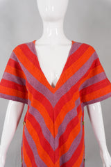 Bullocks Vintage Chevron Striped Knit Snap Caftan