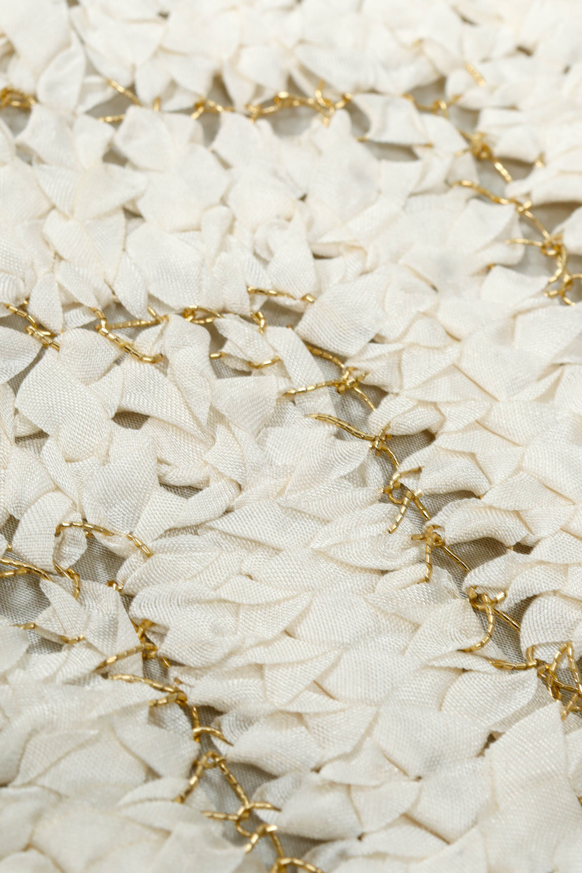 Vintage Bullocks Wilshire Intertwined Origami Dress intertwine fabric/gold bead thread detail  @ Recess LA