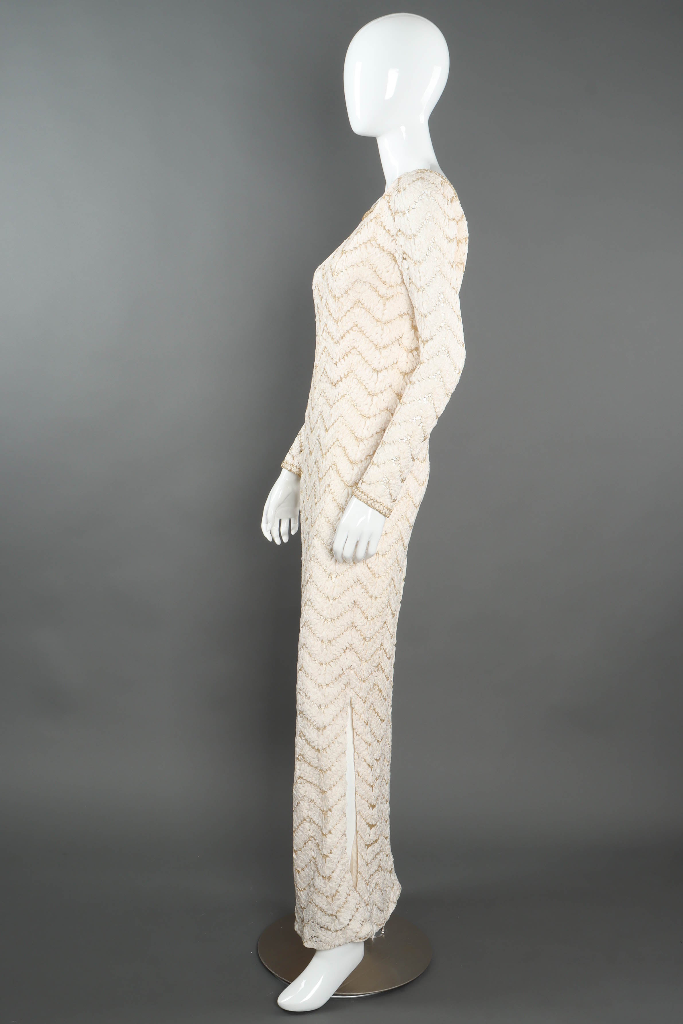 Vintage Bullocks Wilshire Intertwined Origami Dress mannequin side  @ Recess LA