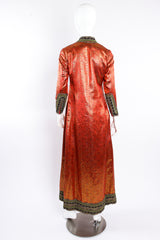 Vintage Burke-Amey Ribbon Brocade Caftan Dress on mannequin back at Recess Los Angeles