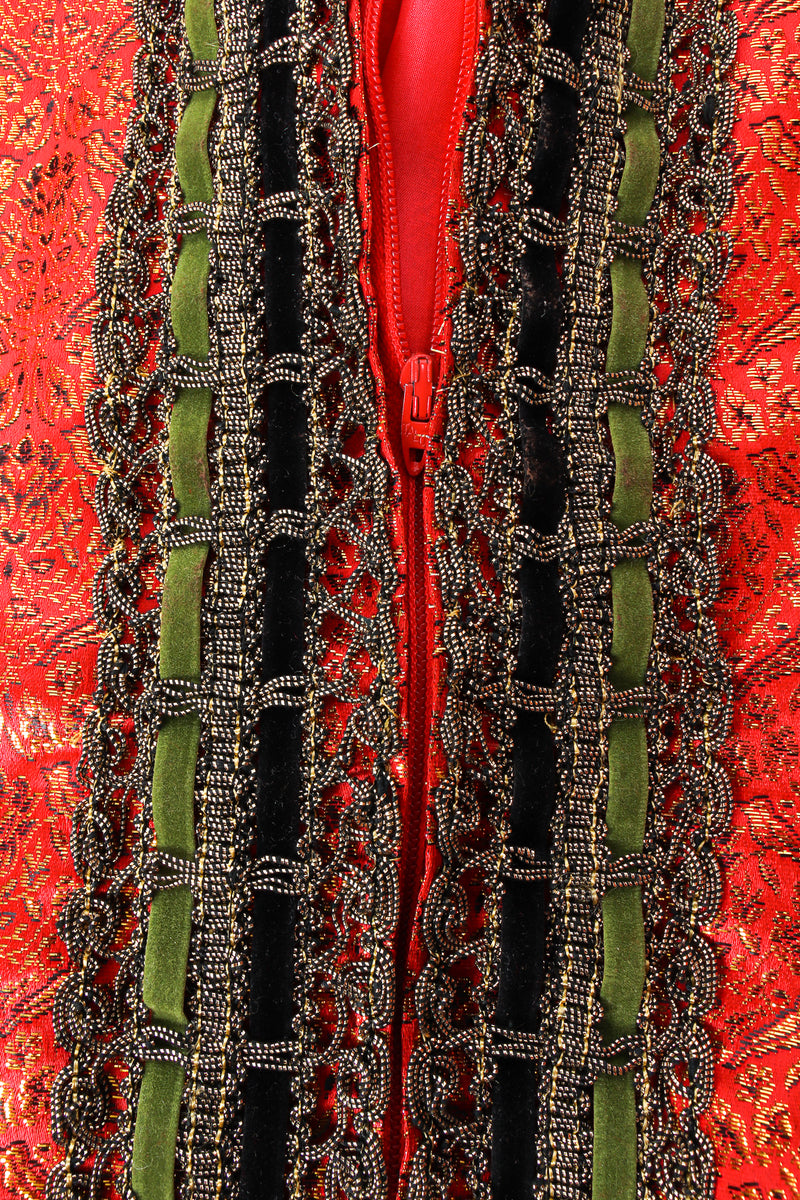 Vintage Burke-Amey Ribbon Brocade Caftan Dress zip at Recess Los Angeles