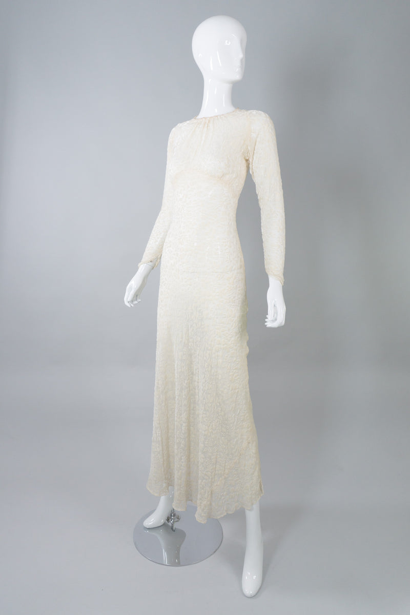 Silk Velvet Burnout Vintage Wedding Gown
