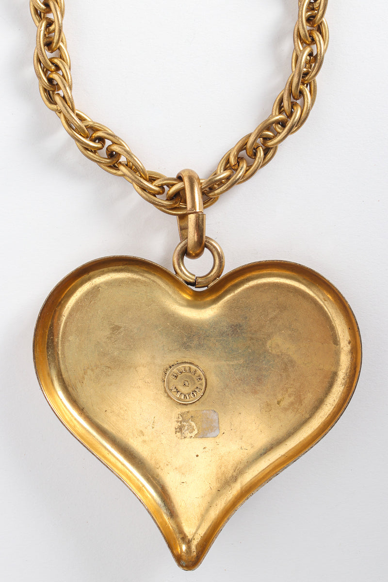 Vintage Butler & Wilson Flaming Love Pendant Necklace back pendant close@ Recess LA