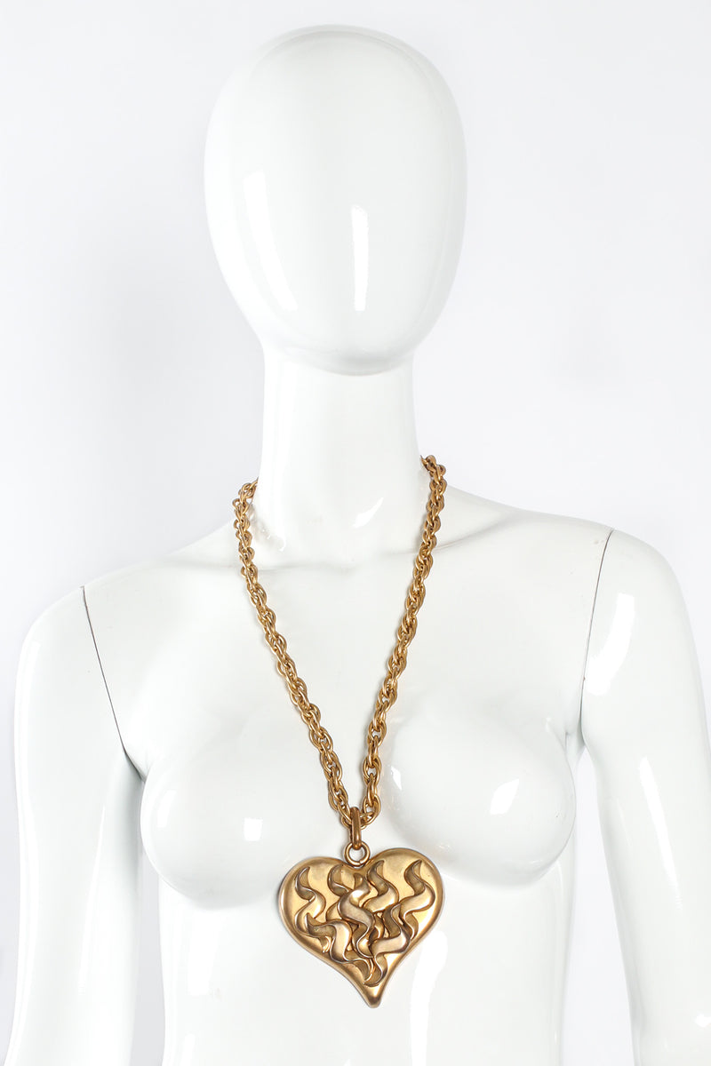 Vintage Butler & Wilson Flaming Love Pendant Necklace on mannequin @ Recess LA