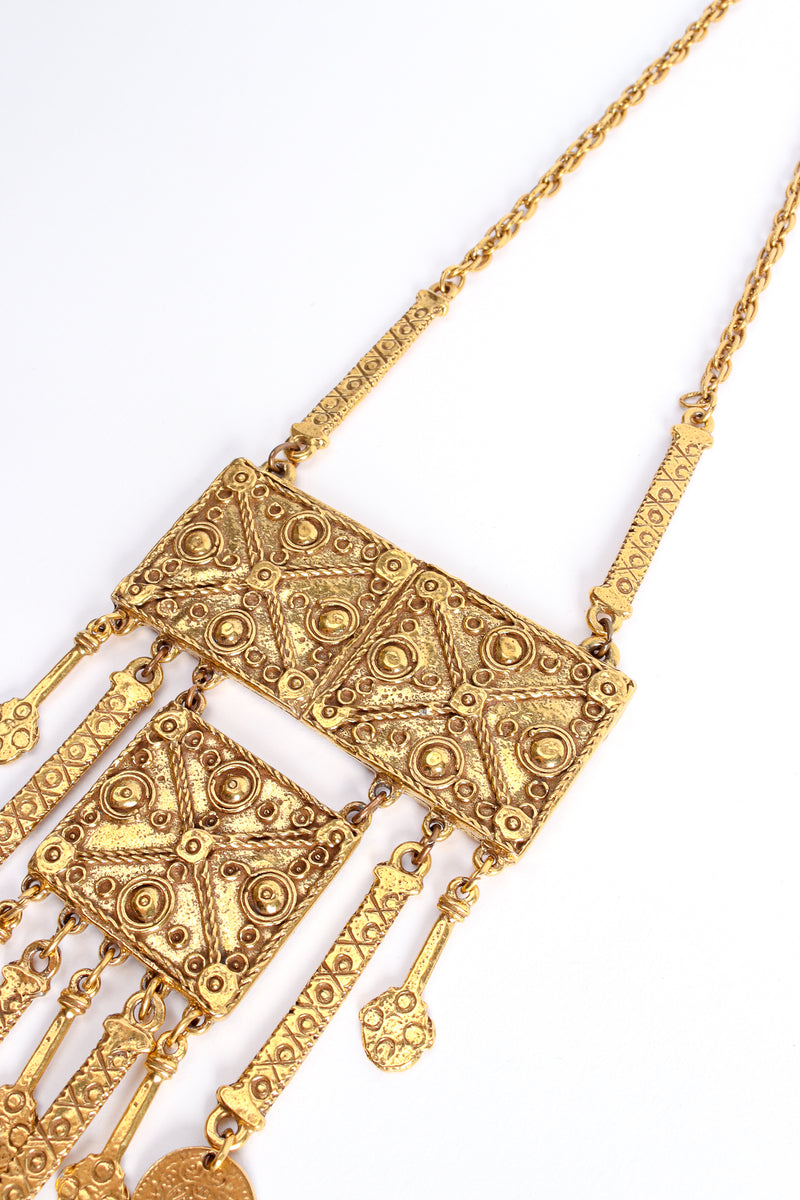 Vintage Byzantine Plate Coin Drop Necklace detail at Recess Los Angeles