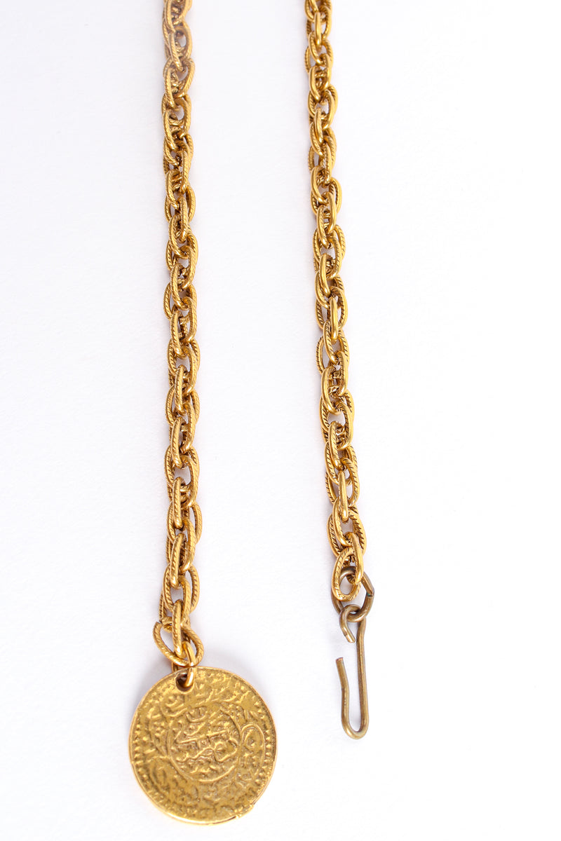 Vintage Byzantine Plate Coin Drop Necklace hook at Recess Los Angeles