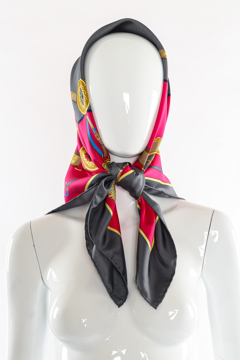 Equestrian print scarf by Celine photo on mannequin. @recessla