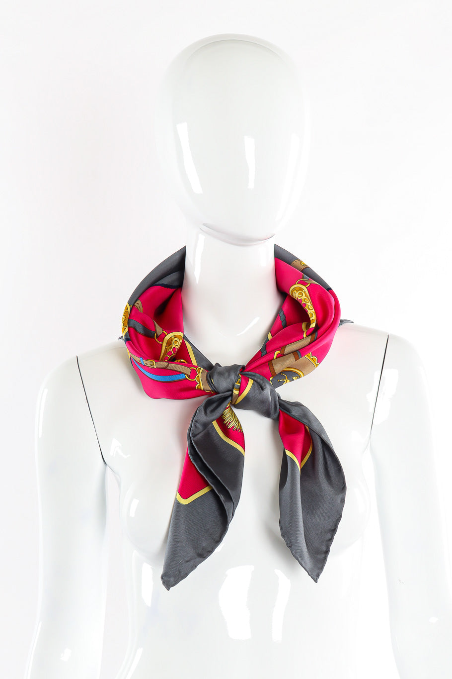 Equestrian print scarf by Celine photo on mannequin. @recessla