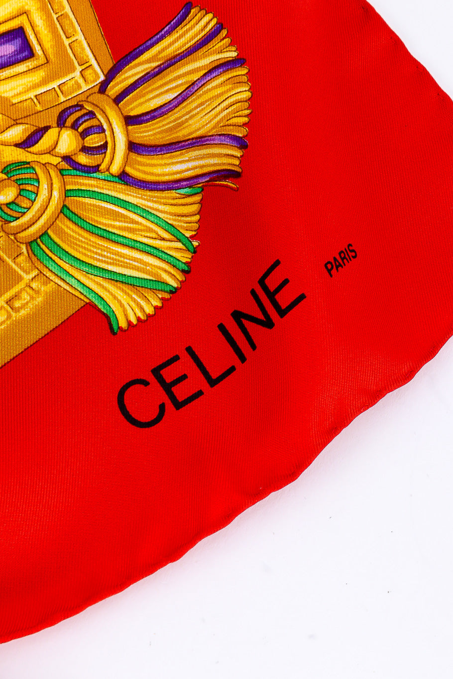 Gemstone silk scarf by Celine Photo of Designer Signature @recessla