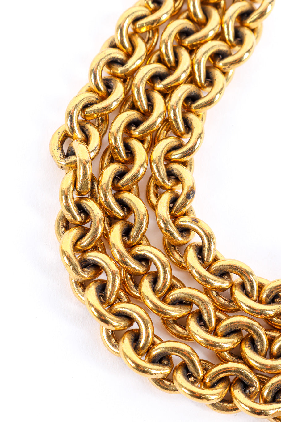 Medallion chain drop belt by Chanel chains close @recessla
