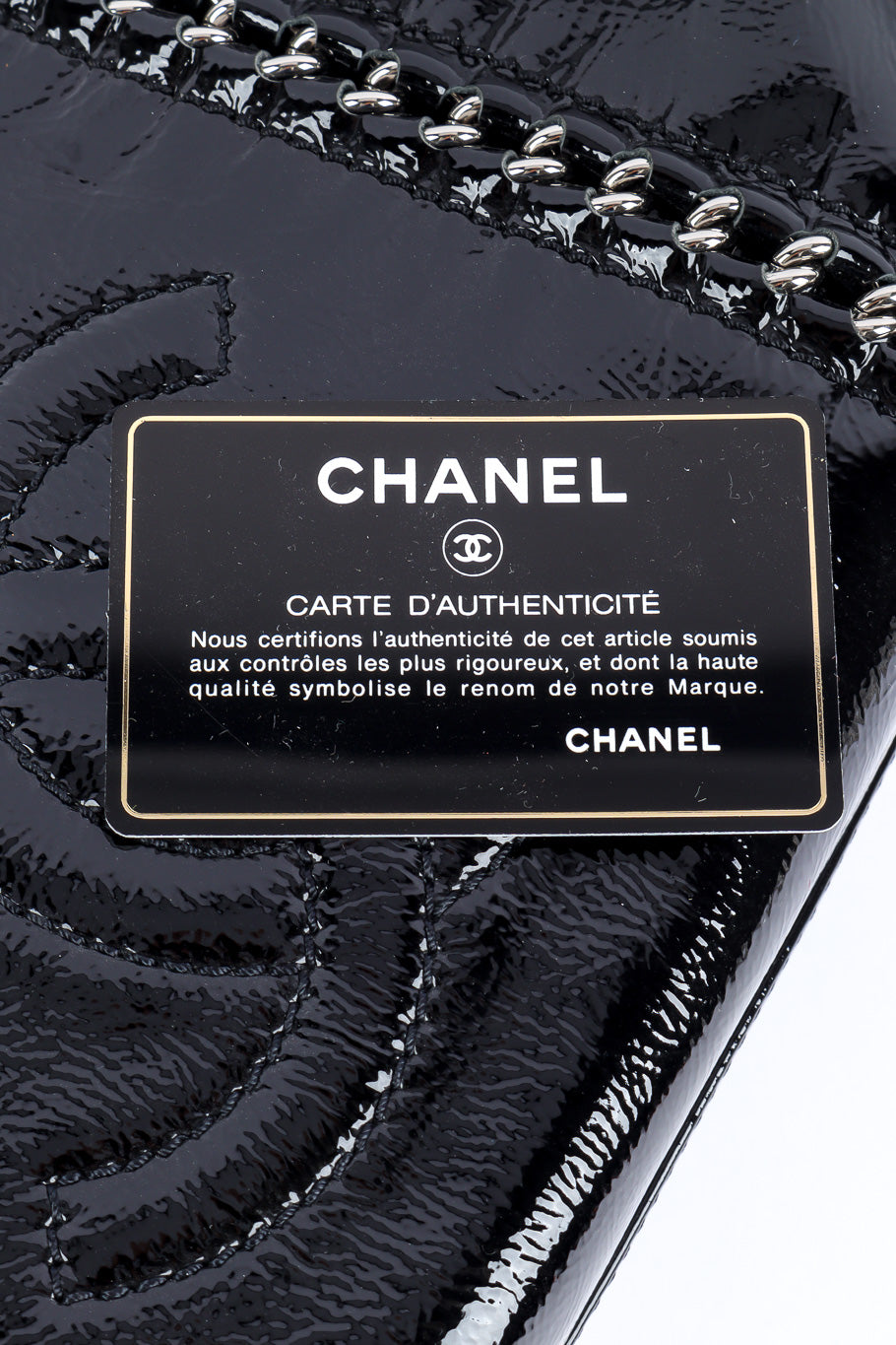Chanel resort luxe ligne patent tote designer authenticity @recessla