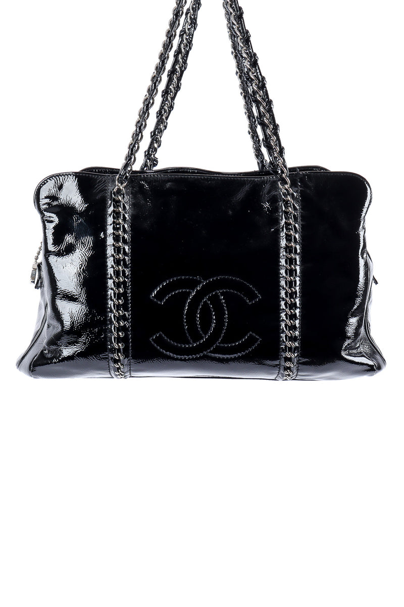 CHANEL Patent Calfskin Large Luxe Ligne Tote Black 1253352