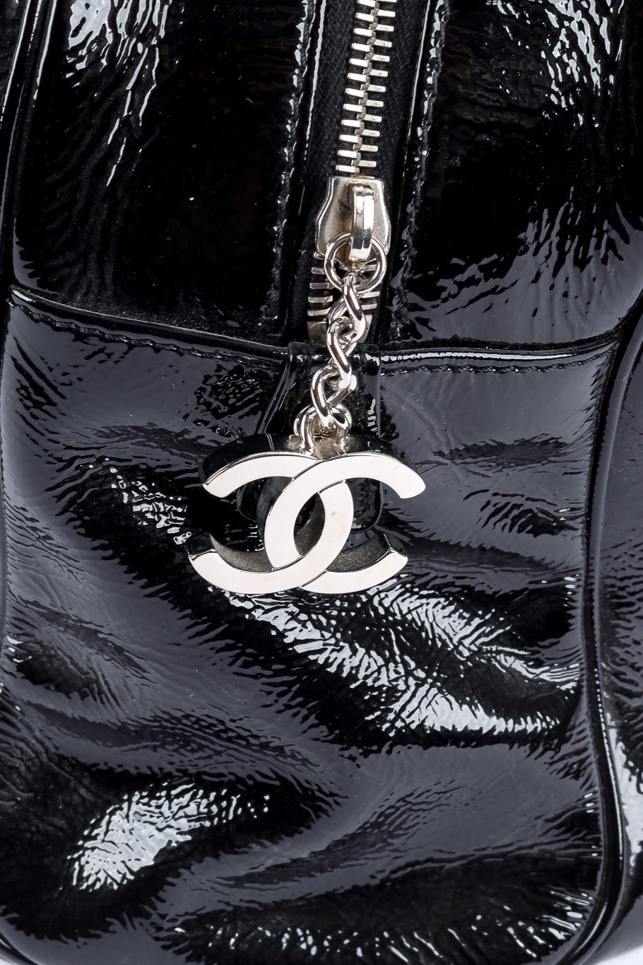 Chanel resort luxe ligne patent hardware detail @recessla