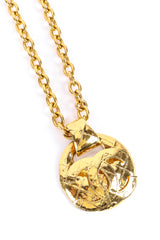 Vintage Chanel Large Quilted CC Doorknocker Necklace pendant closeup @recessla