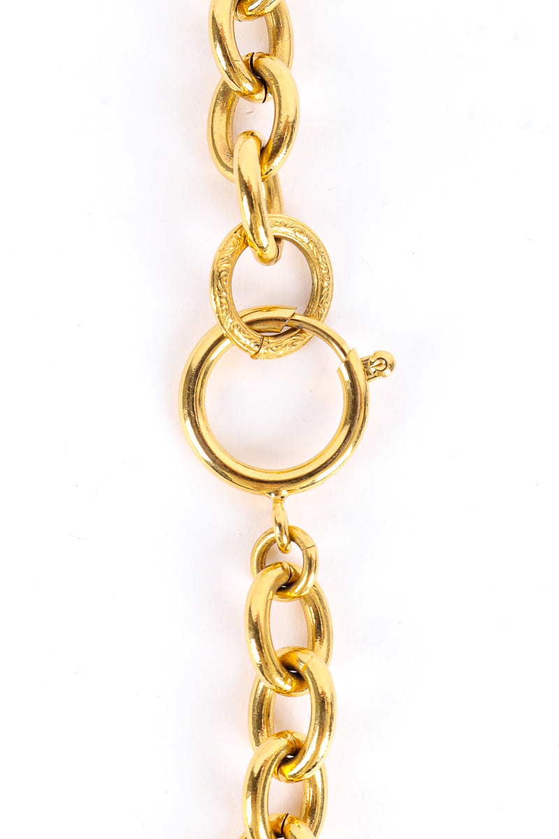 Vintage Chanel Large Quilted CC Doorknocker Necklace spring ring clasp @recessla