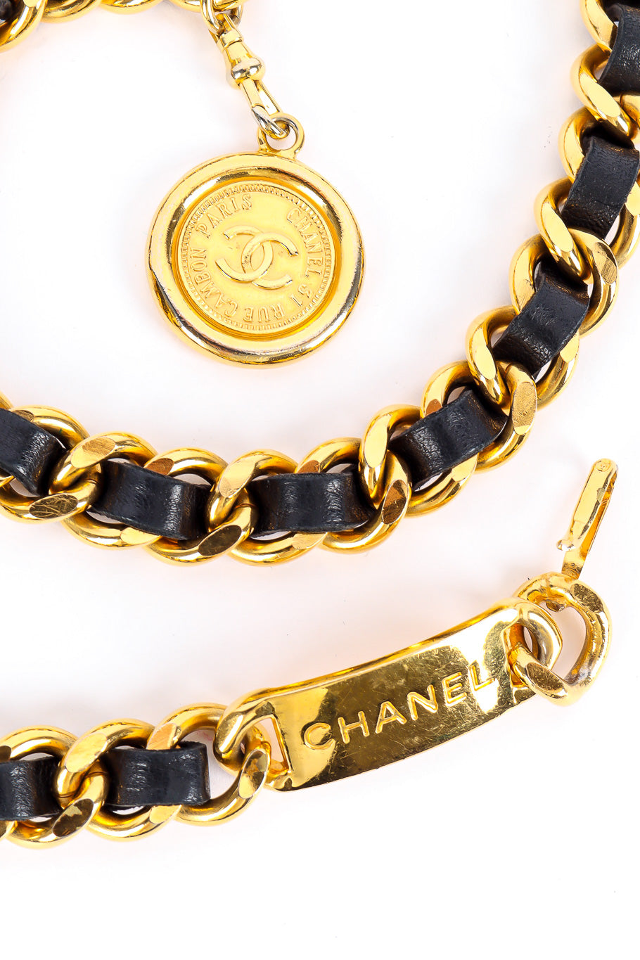 Iconic vintage coin belt by Chanel Photo of Medallion, Chain and Chanel Plaque. @recessla