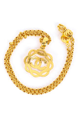 Vintage Chanel Woven CC Logo Pendant Necklace Back of Pendant @recessla