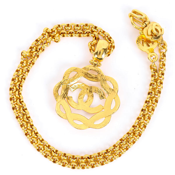 Chanel Vintage Chanel Gold Plated Triple CC Chain Necklace