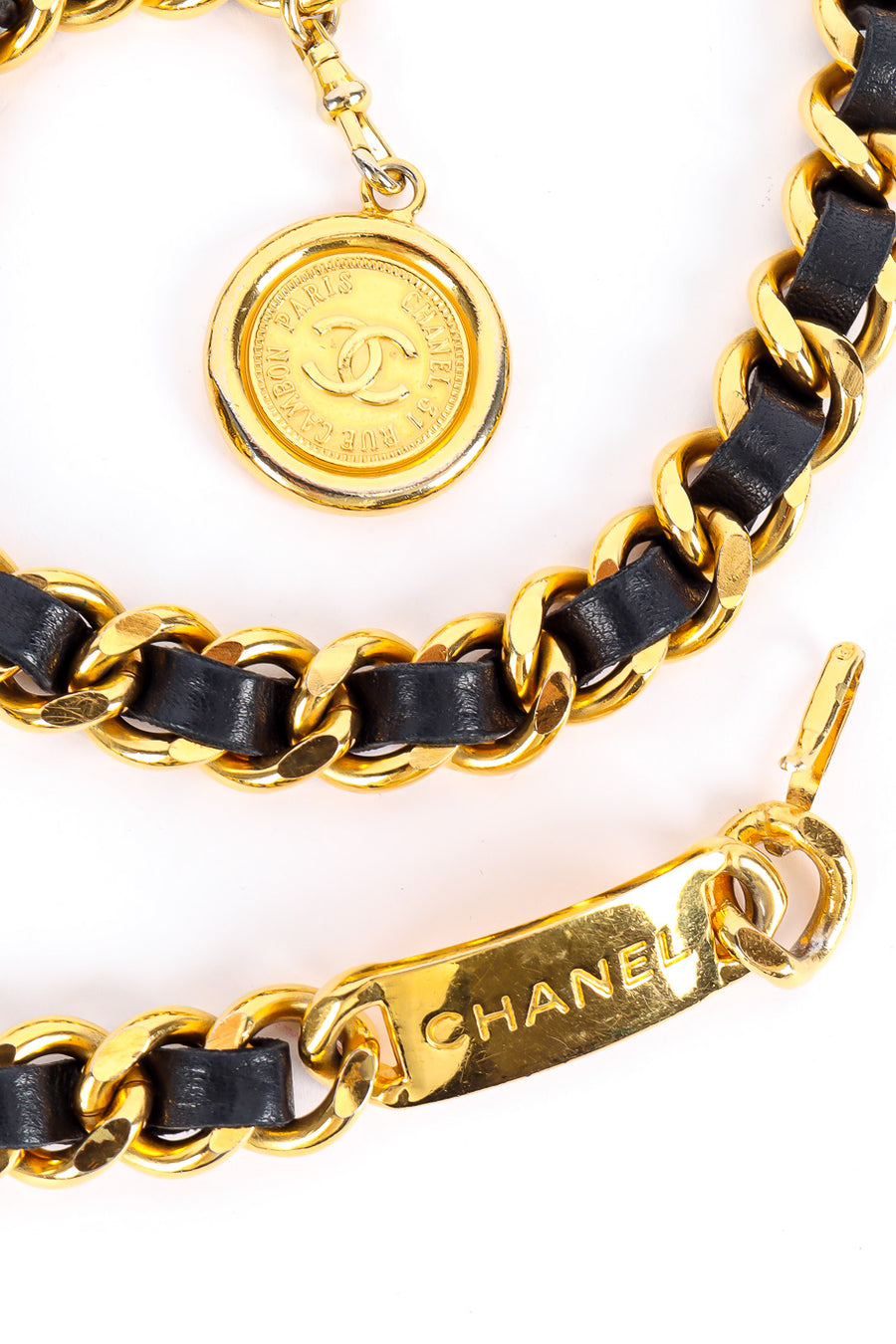Vintage Chanel Cambon CC Leather Chain Belt – Recess display picture 3