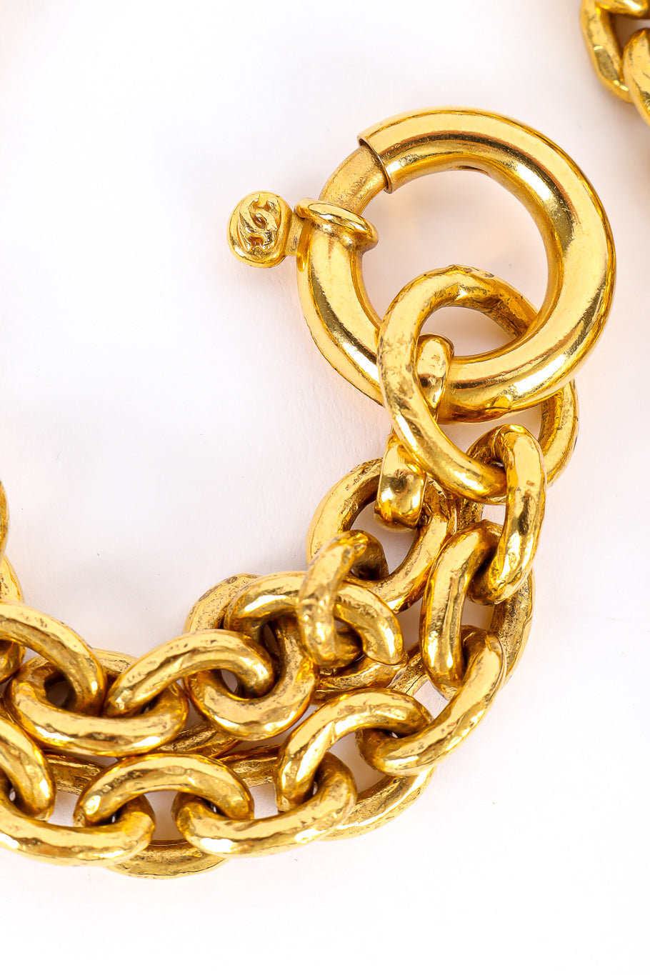 Vintage Chanel Brocade CC Pendant Necklace clasp closeup @recessla