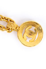 Vintage Chanel Brocade CC Pendant Necklace back pendant @recessla