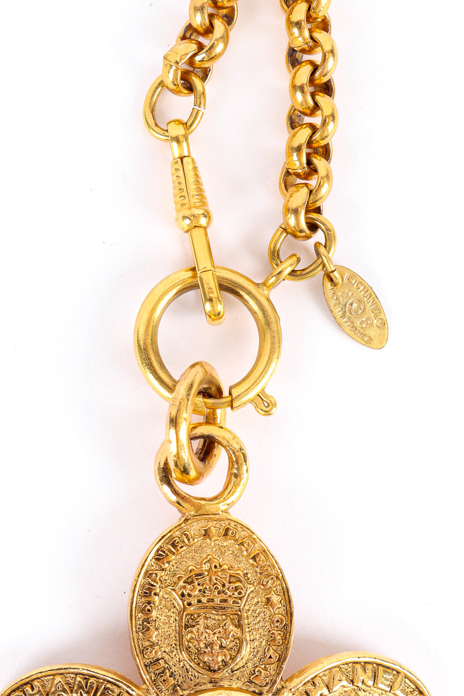 Clover Crest Cross Pendant Necklace by Chanel spring ring clasp @recessla