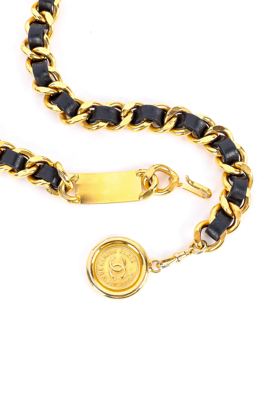 Vintage Chanel Cambon CC Leather Chain Belt – Recess display picture 2
