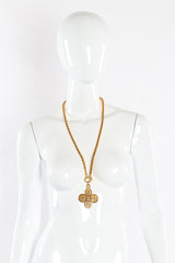 Clover Crest Cross Pendant Necklace by Chanel mannequin front @recessla