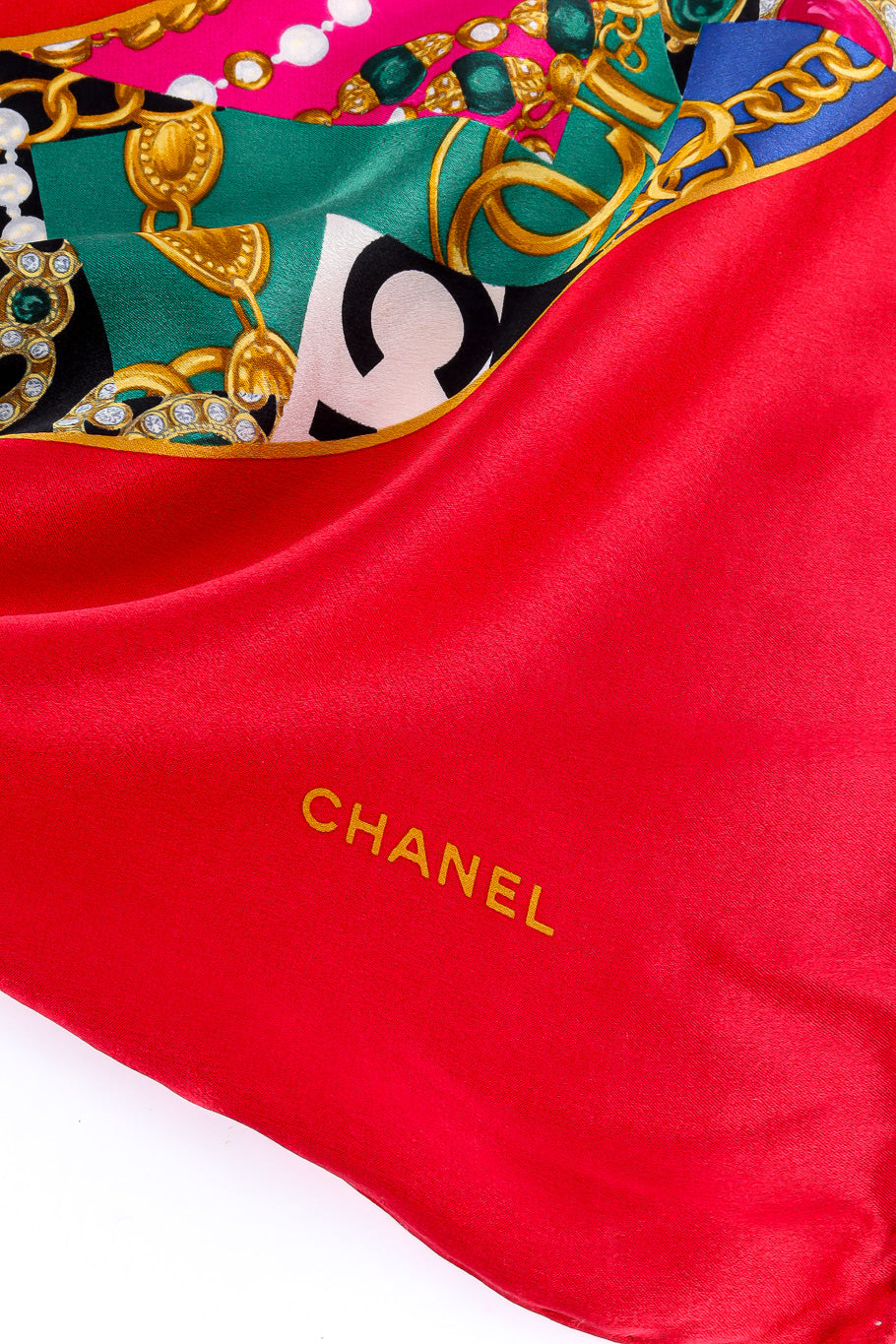 Large mosaic print emblem scarf by Chanel label @recessla
