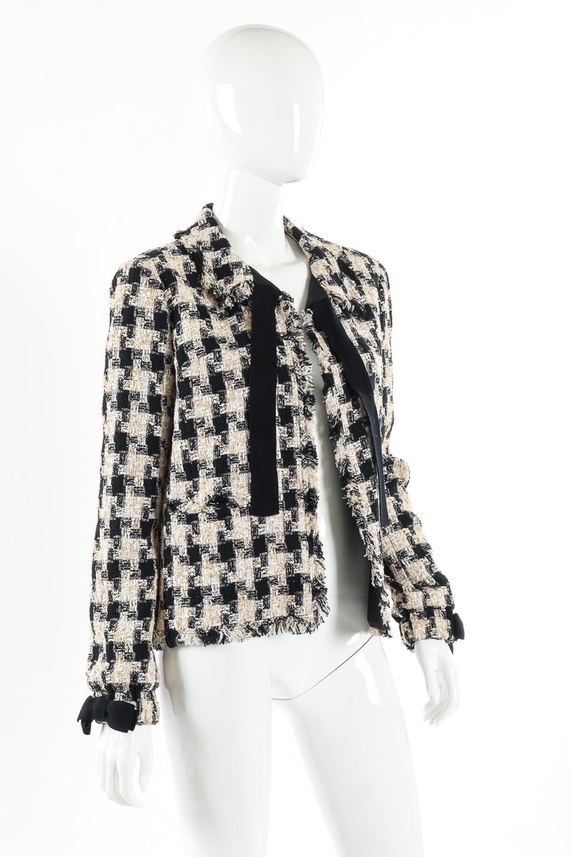 Chanel Style Set Houndstooth Long Sleeve Fall Outfits for Women