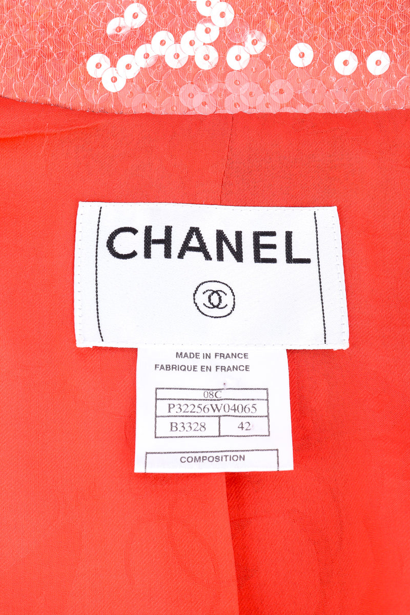 Chanel 2008 Resort Sequin Sash Fray Jacket