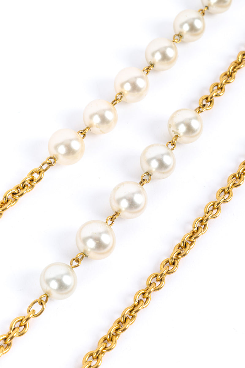 Chanel Vintage Strand Pearl Pendant Necklace Faux Pearls with Textured  Metal Gold 2033471