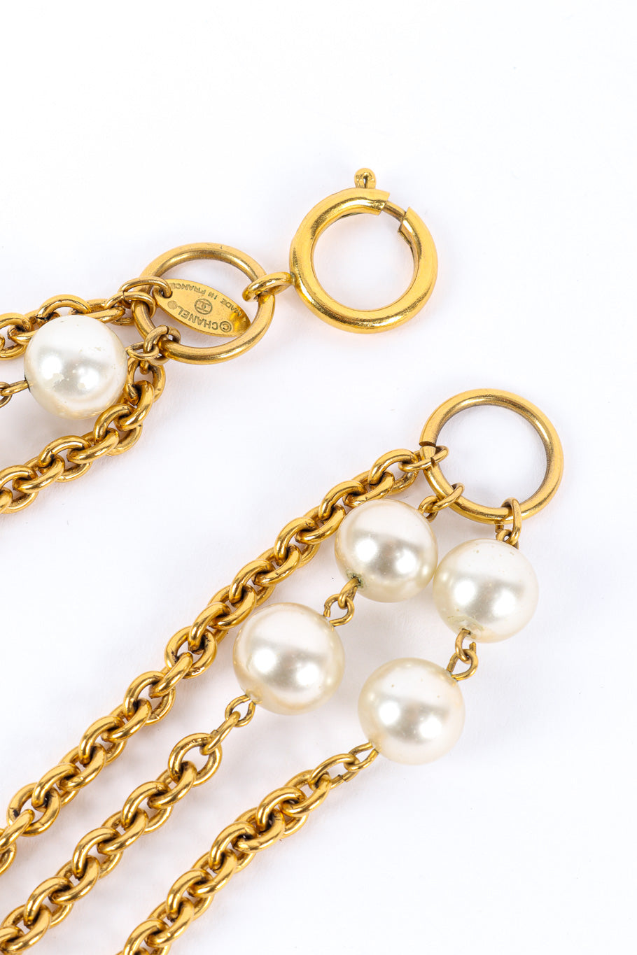 Chanel triple stand pearl necklace spring clasp @recessla