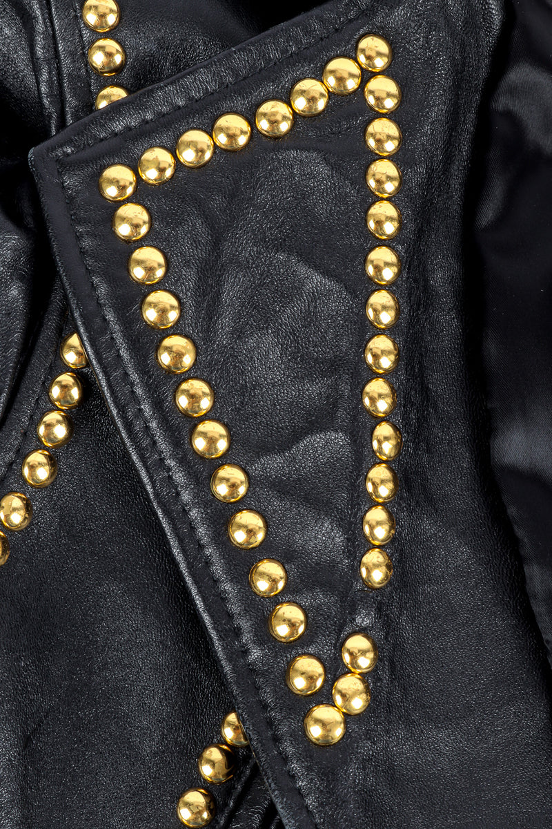 Black leather jacket with hotsell gold studs