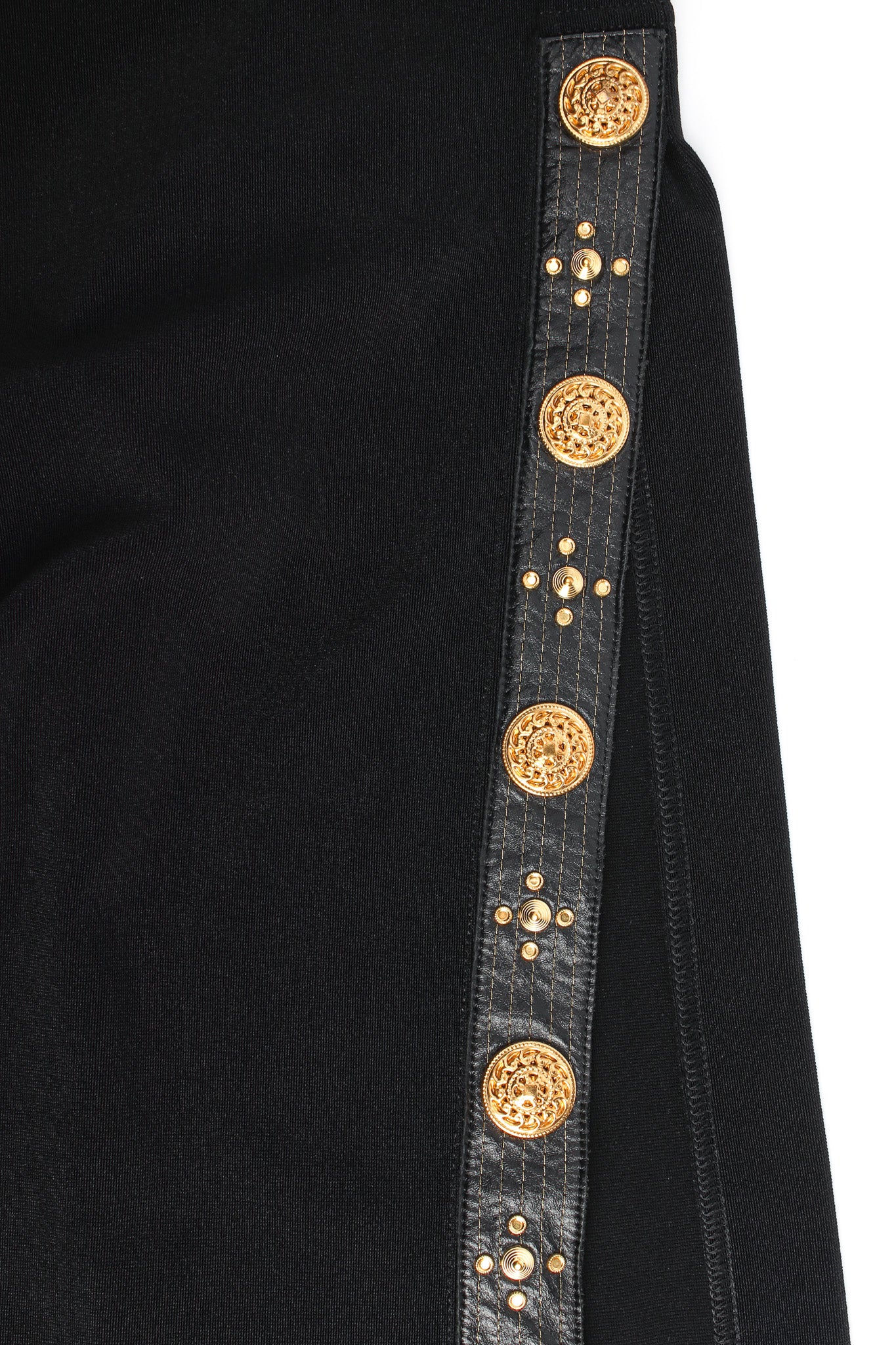 Vintage Caché Lion Emblem & Coin Bodycon Dress side slit panel @ Recess LA