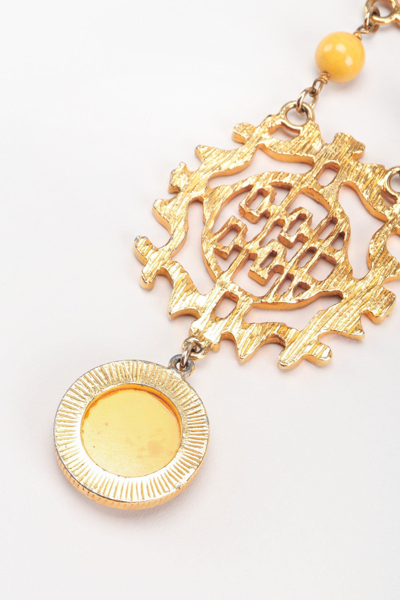 Recess Los Angeles Vintage Cadoro Double Happiness Chinese Wedding Marriage Pendant Plate Necklace
