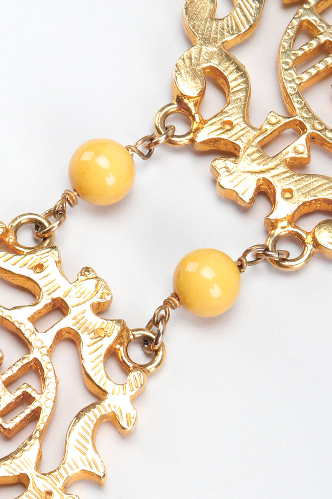 Recess Los Angeles Vintage Cadoro Double Happiness Chinese Wedding Marriage Pendant Plate Necklace