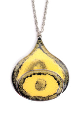 Vintage Cadoro Ink Blot Teardrop Long Pendant Necklace detail at Recess Los Angeles