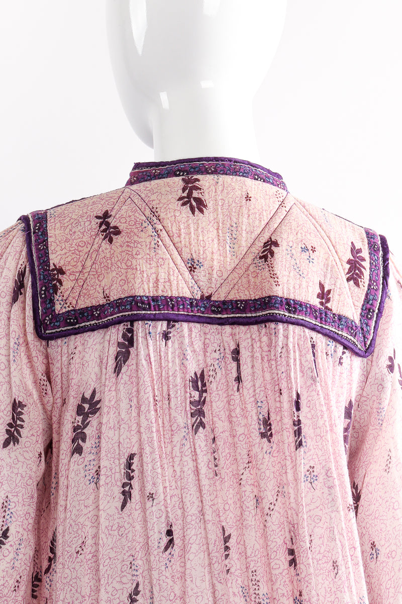 Vintage California Dream Indian Cotton Gauze Shift Dress on Mannequin back yoke at Recess Los Angeles