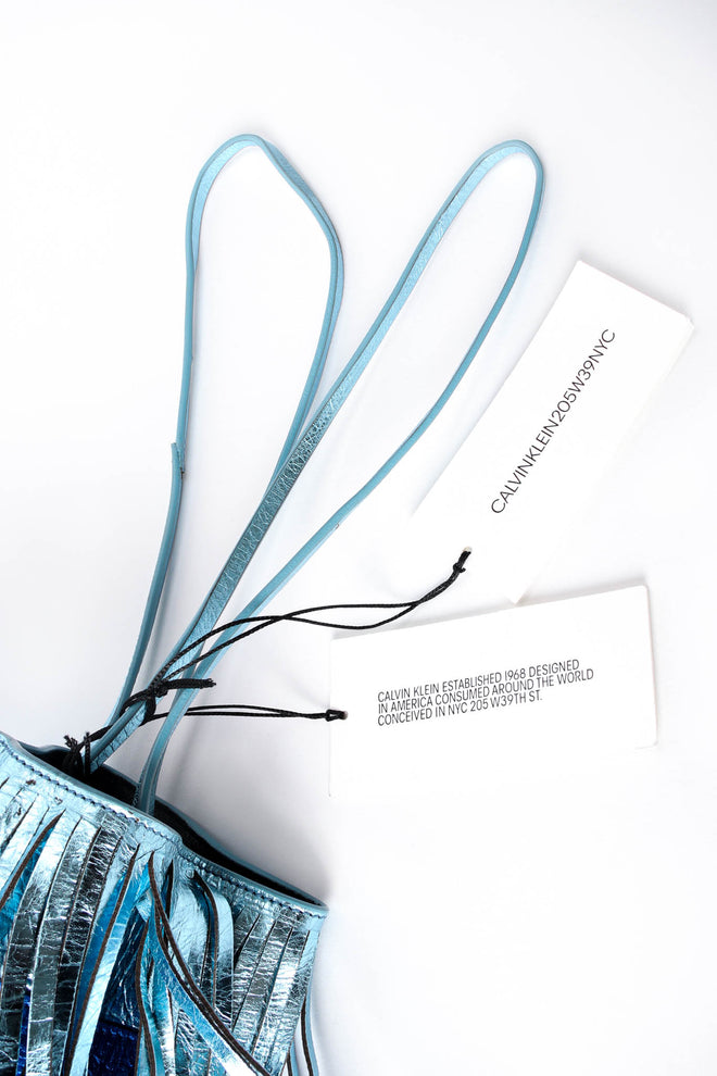 Calvin Klein 205W39NYC Metallic Fringe Bucket Bag original tag at Recess Los Angeles