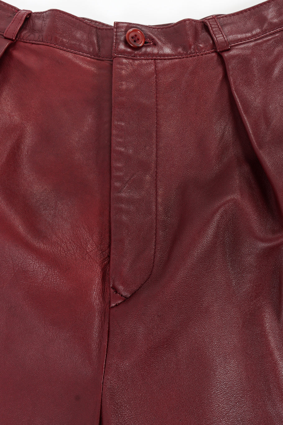 Vintage Calvin Klein Leather Shirt & Pant Set front zip fly @ Recess LA